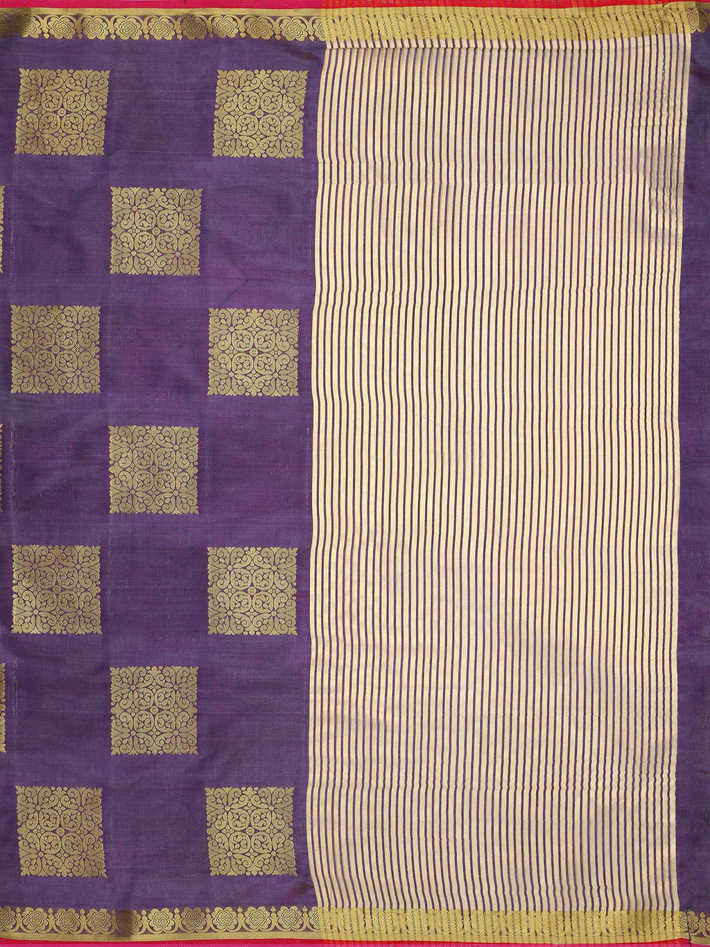 Mimosa Women's Kanchipuram Tussar Silk Purple Saree