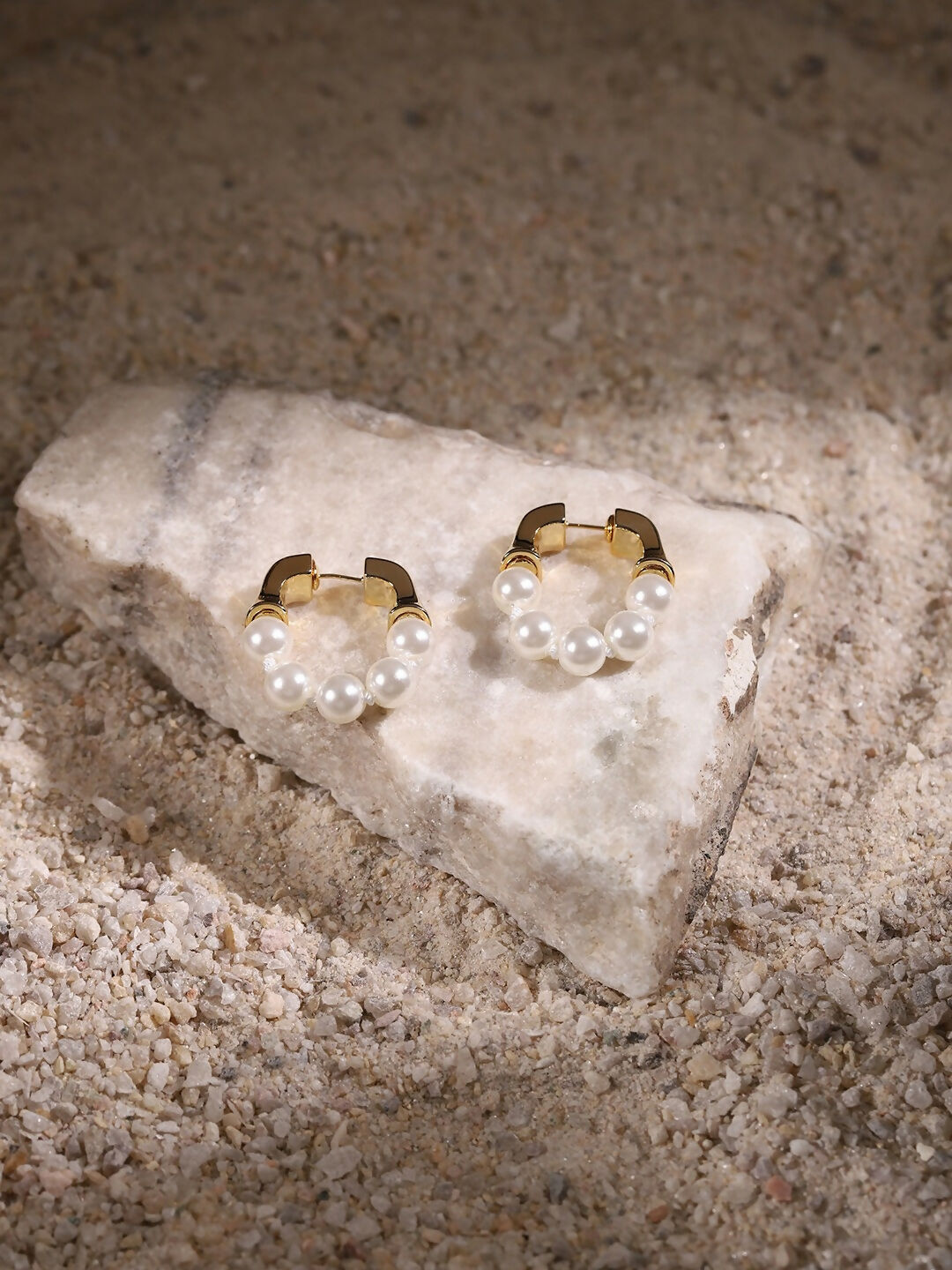 Hoop Pearl Earrings- Ruby Raang