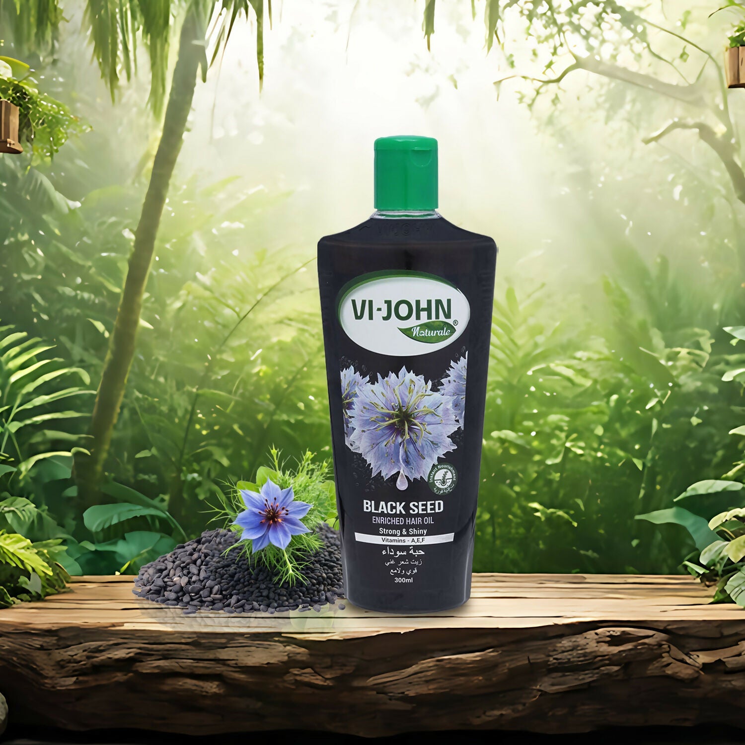 VI-JOHN Naturale Black Seed Enriched Hair Oil Strong & Shiny with Vitamin A.E & F