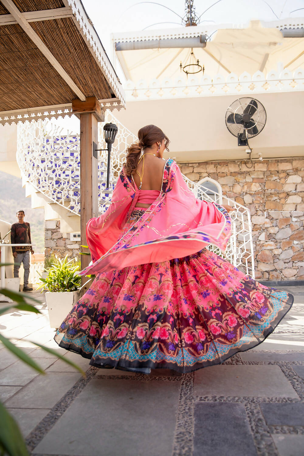 Wedding Designer Pink Chanderi Designer Lehenga - Anbazaar