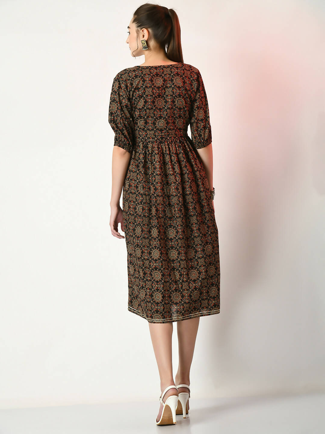 Myshka Women's Multi Empire Printed Dress