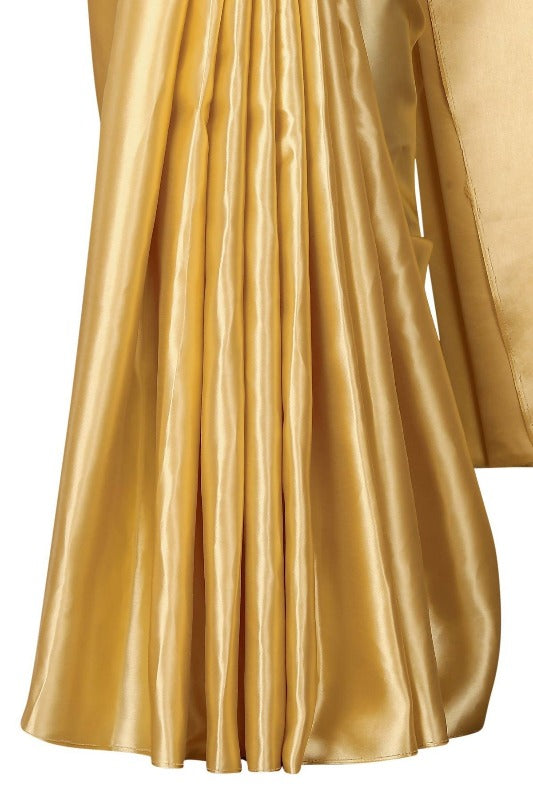 Vamika Golden Satin Designer Saree (PAVITRA GOLD)
