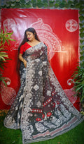 Exclusive Collection Handloom Dhakai Jamdani Saree - Black