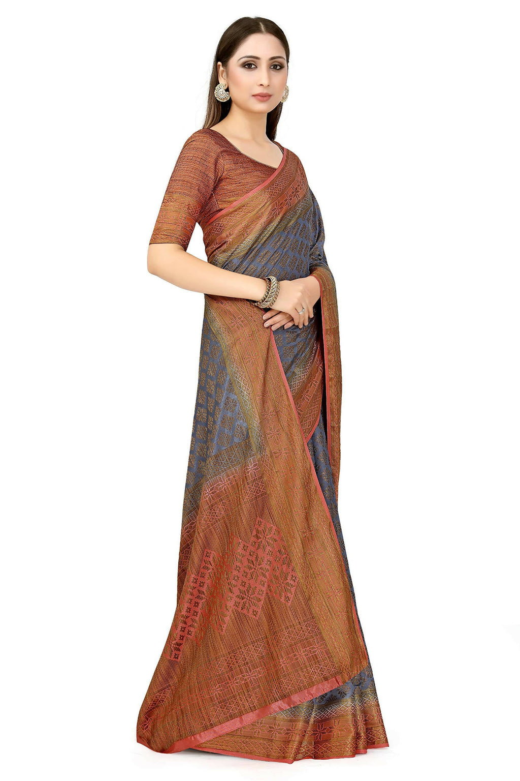 Mimosa Women's Patola Art Silk Grey Saree