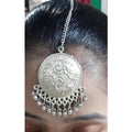 MS Fashion India Round Design With Hanging Drops Maang Tikka