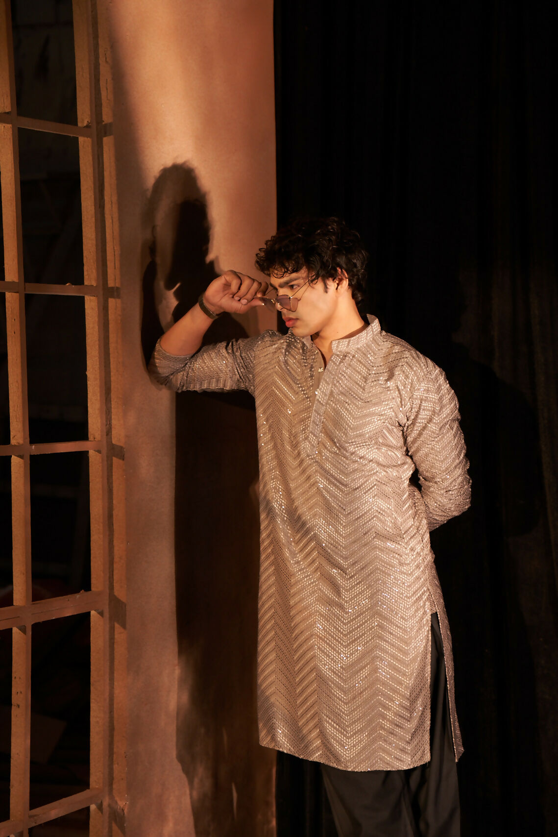 Grey Viscose Chikankari Embroidery Work Men's Kurta Set - Mahotsav