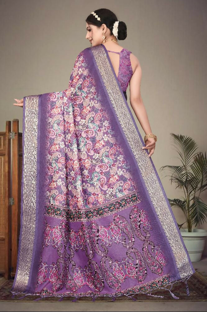 PR Fashion Multi Heavy Rich Cotton Silk Digital Print & Jacquard Saree
