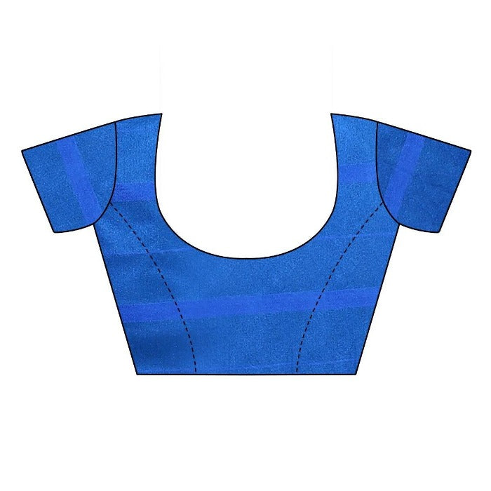 Vamika Blue Cotton Silk Weaving Saree (SATURN BLUE)