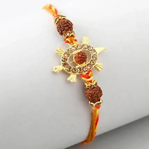Rudraksha Royal Design Rakhi & Fruit N Nut Chocolates
