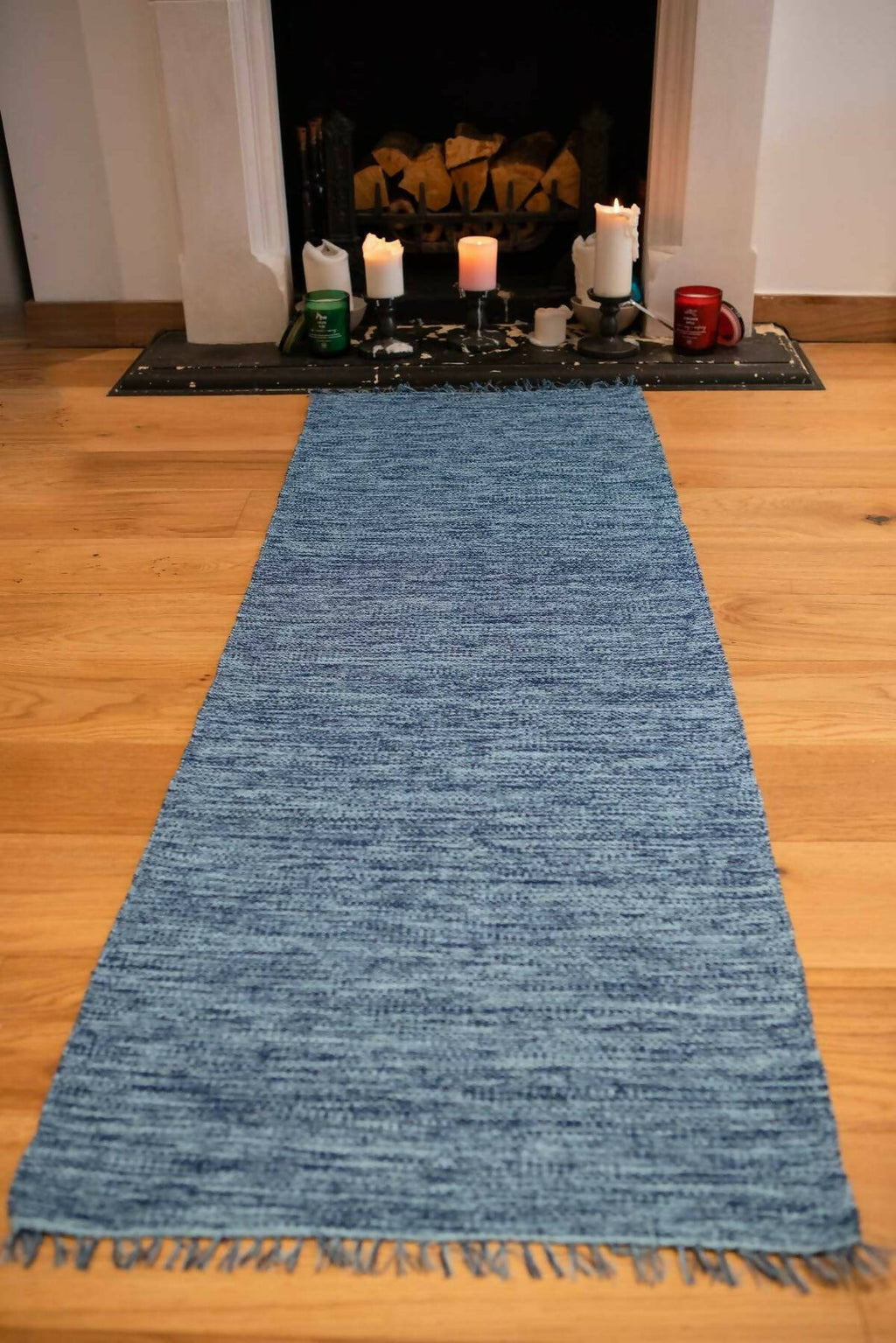 Karpasa London Handmade Yoga Mat Blue Organic Cotton