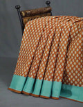 Chikoo Brown Block Print Pure Mulmul Cotton By Gayathri Reddy Designer Studio