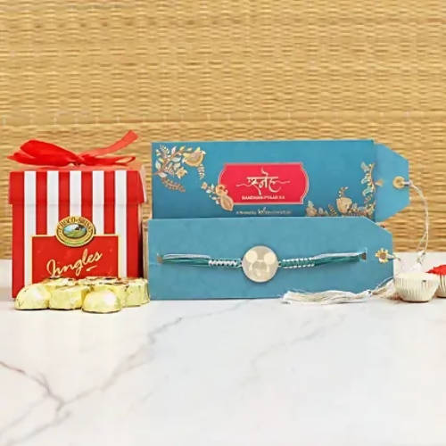 Cute Mickey Rakhi & Choco Swiss Jingles Box