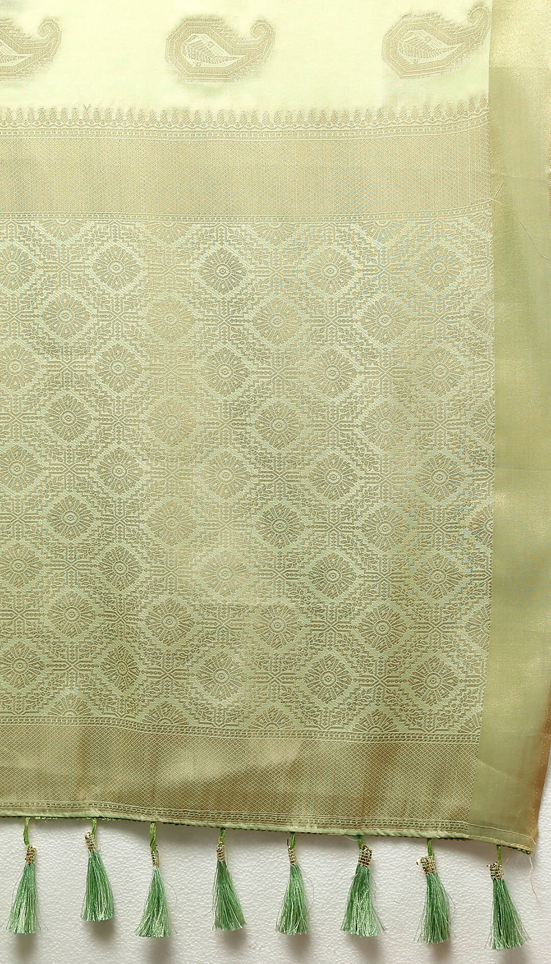 Lorenvalley Fashion Seagreen Cotton Woven Design with Zari Weaving Design Saree