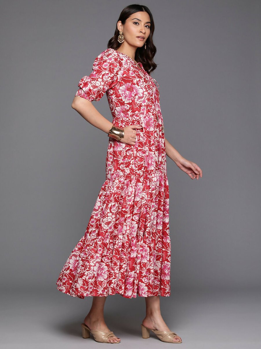 Ahalyaa Women's Traditional wear Ethnic Dress - Red