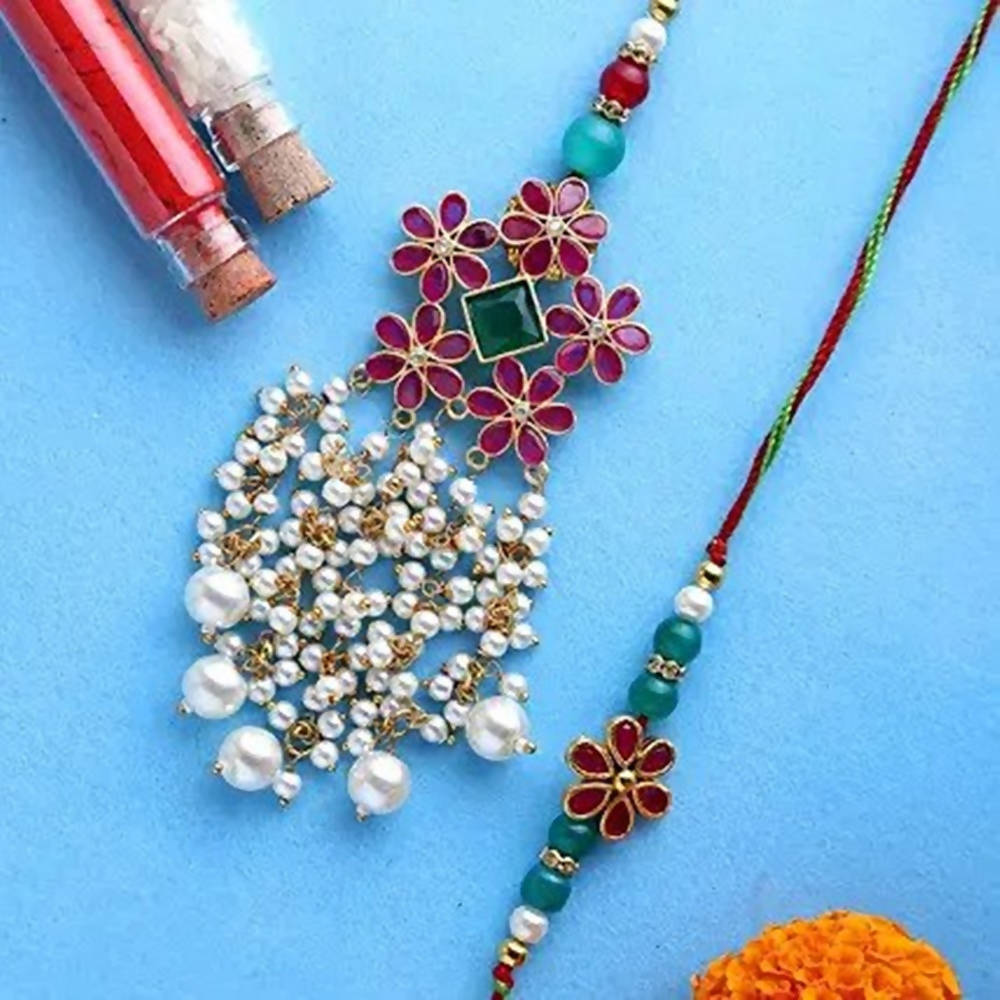 Soothing Floral Lumba Rakhi Pretty Set