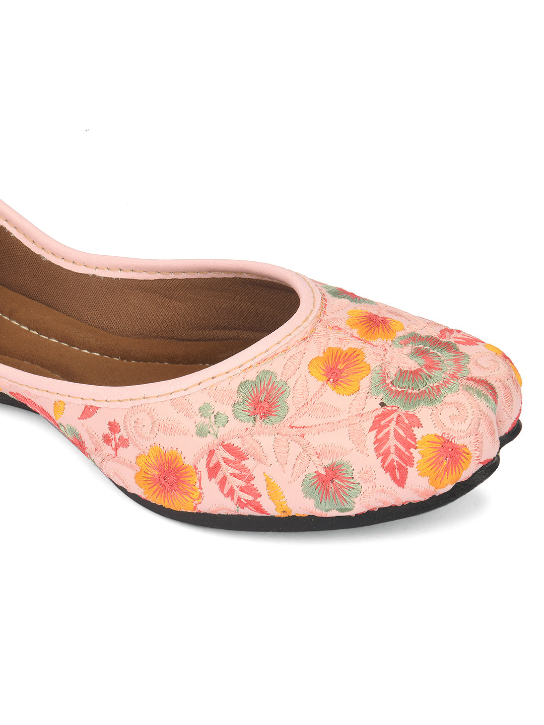 Desi Colour Women Indian Ethnic Footwear-Cushioned Brown Polish