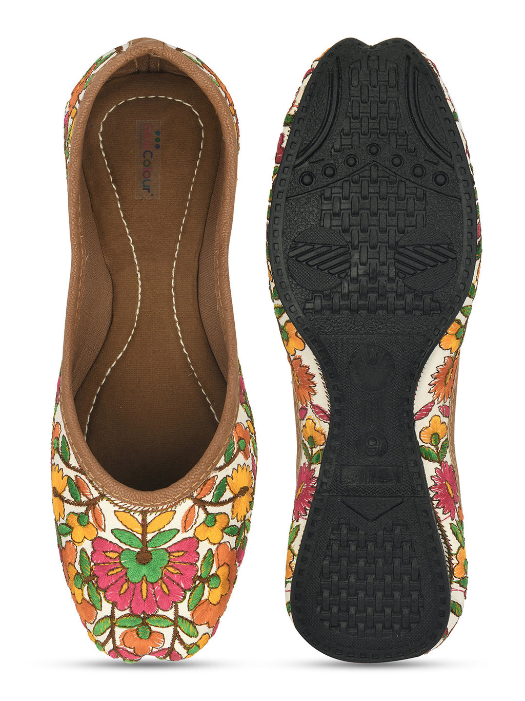 Desi Colour Women Indian Ethnic Footwear-Cushioned Multicolour