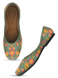 Desi Colour Women Indian Ethnic Footwear-Cushioned -Green