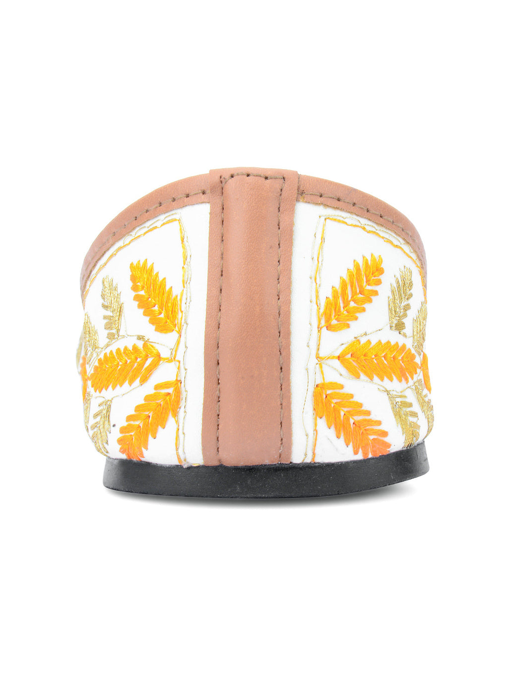 Desi Colour Women Indian Ethnic Footwear-Yellow Leaves