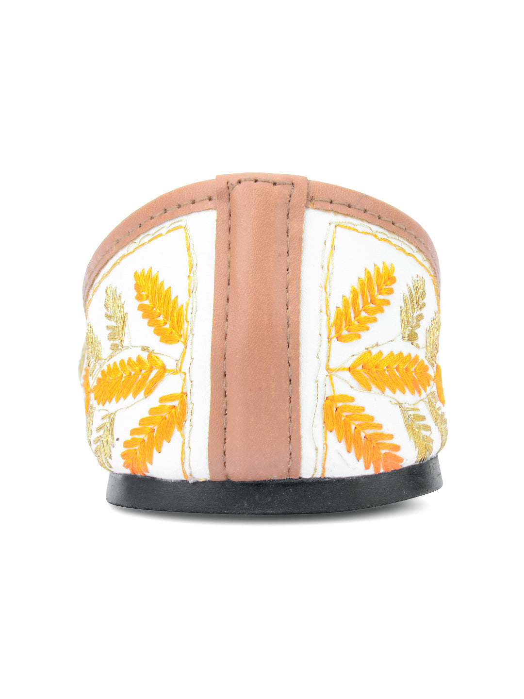 Desi Colour Women Indian Ethnic Footwear-Yellow Leaves