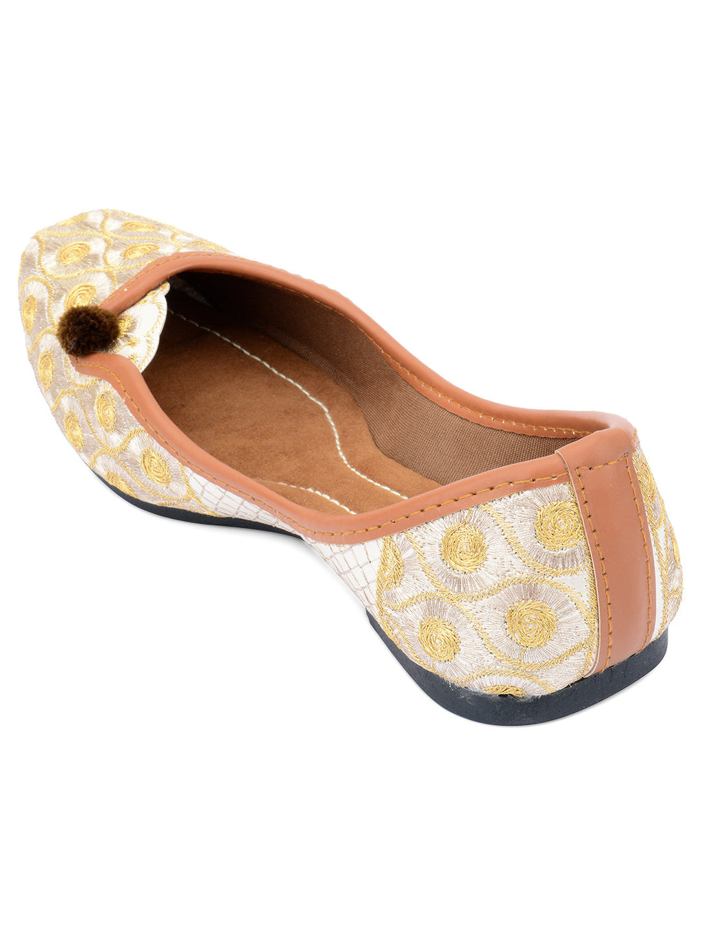 Desi Colour Women Indian Ethnic Footwear-Gold Side Flip-1