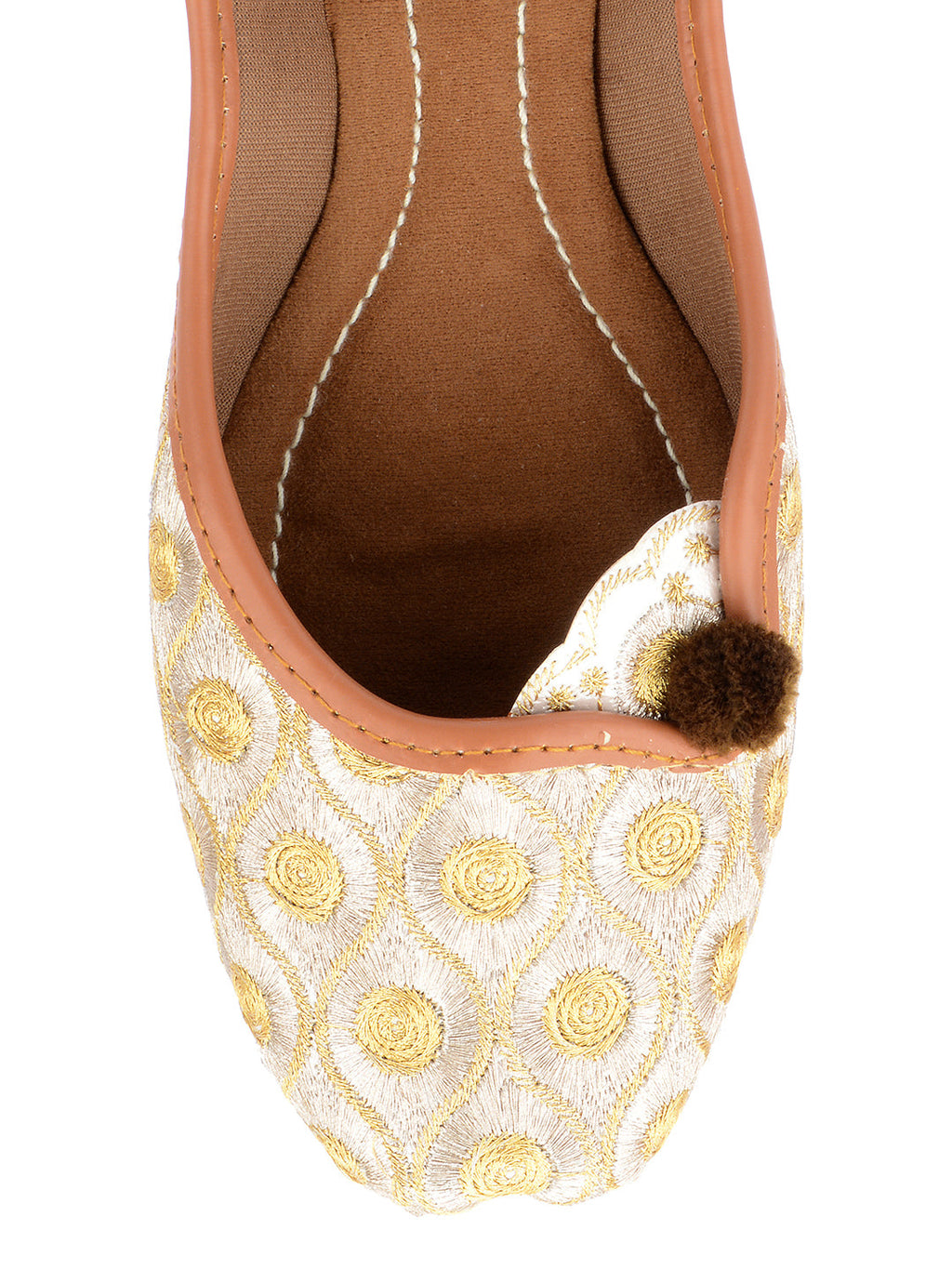 Desi Colour Women Indian Ethnic Footwear-Gold Side Flip-1