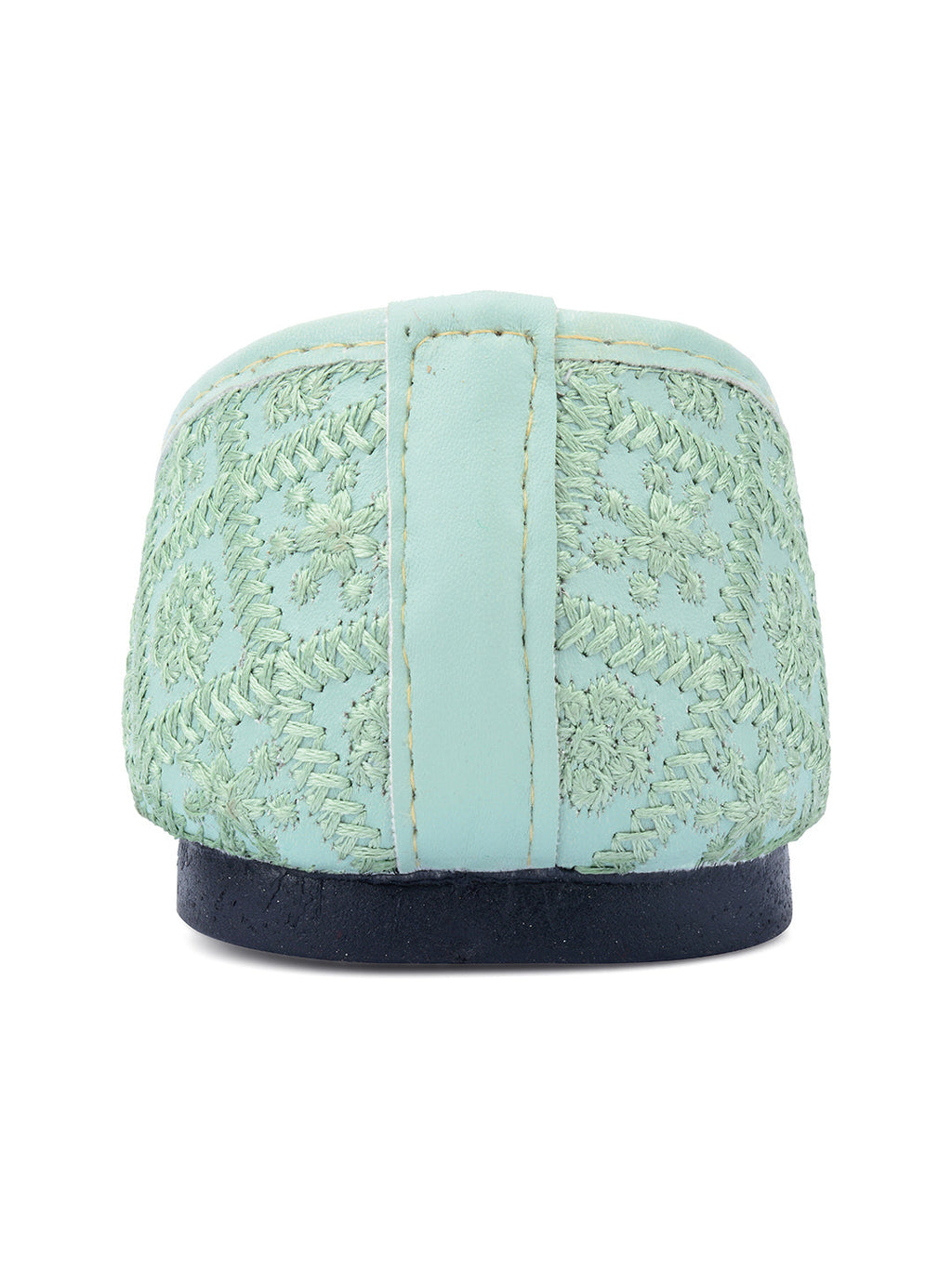 Desi Colour Women Indian Ethnic Footwear-Sea Green Front Flip