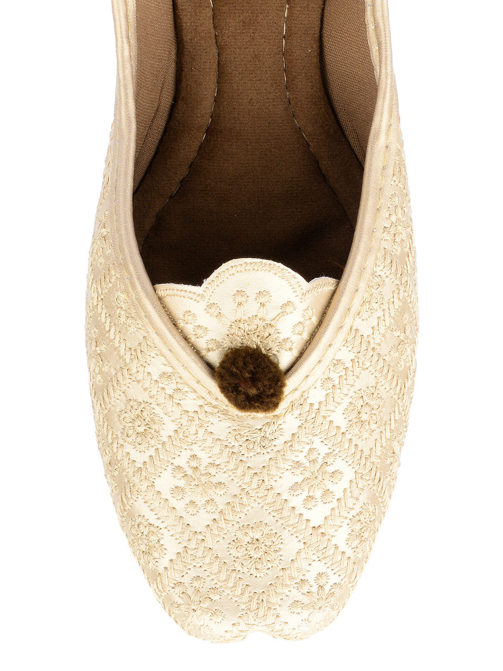 Desi Colour Women Indian Ethnic Footwear-Gold Front Flip