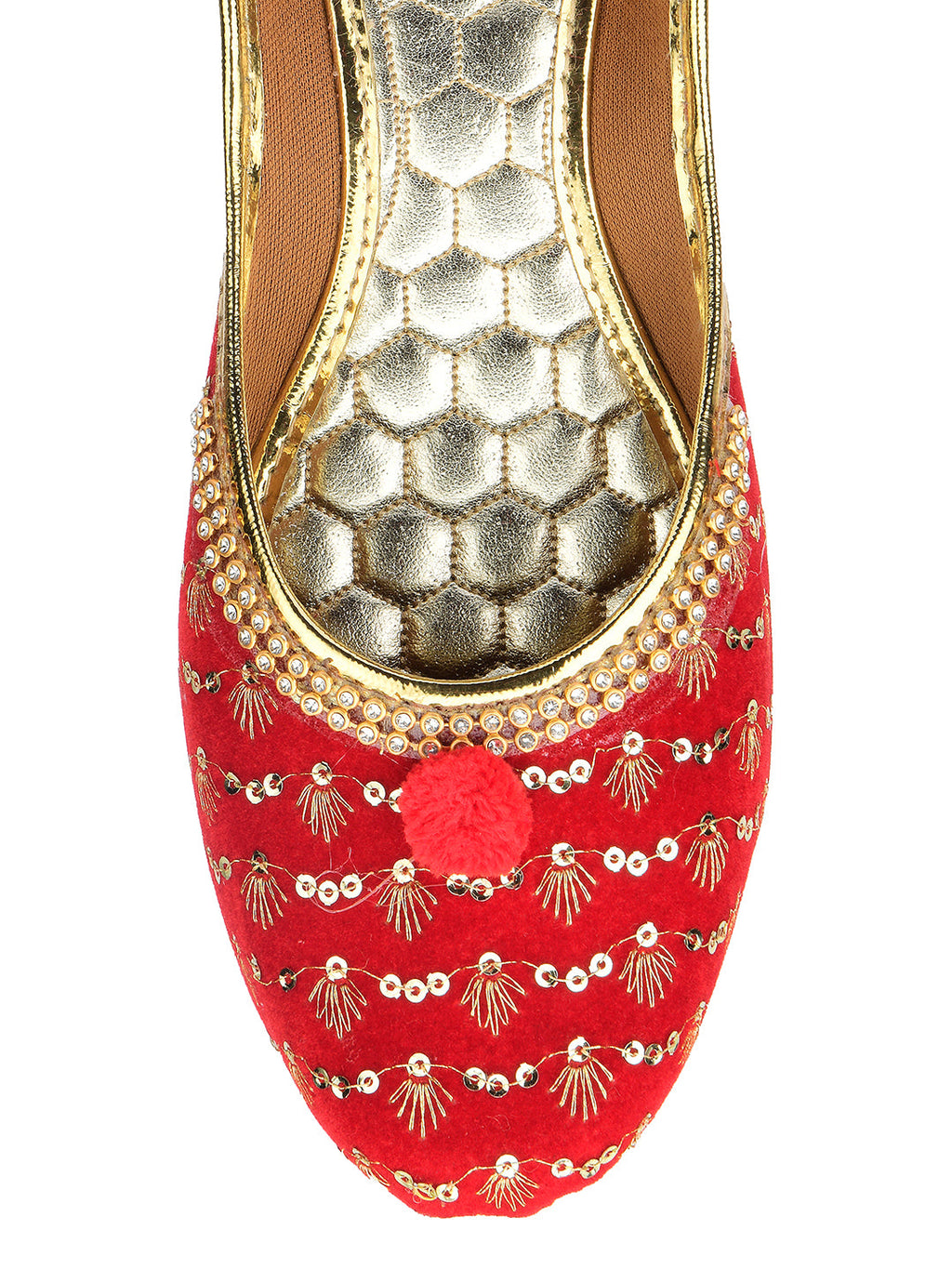 Desi Colour Women Indian Ethnic Footwear-Red Star