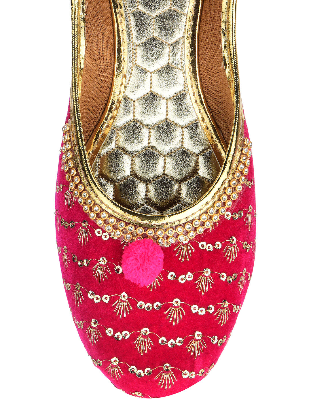 Desi Colour Women Indian Ethnic Footwear-Pink Star