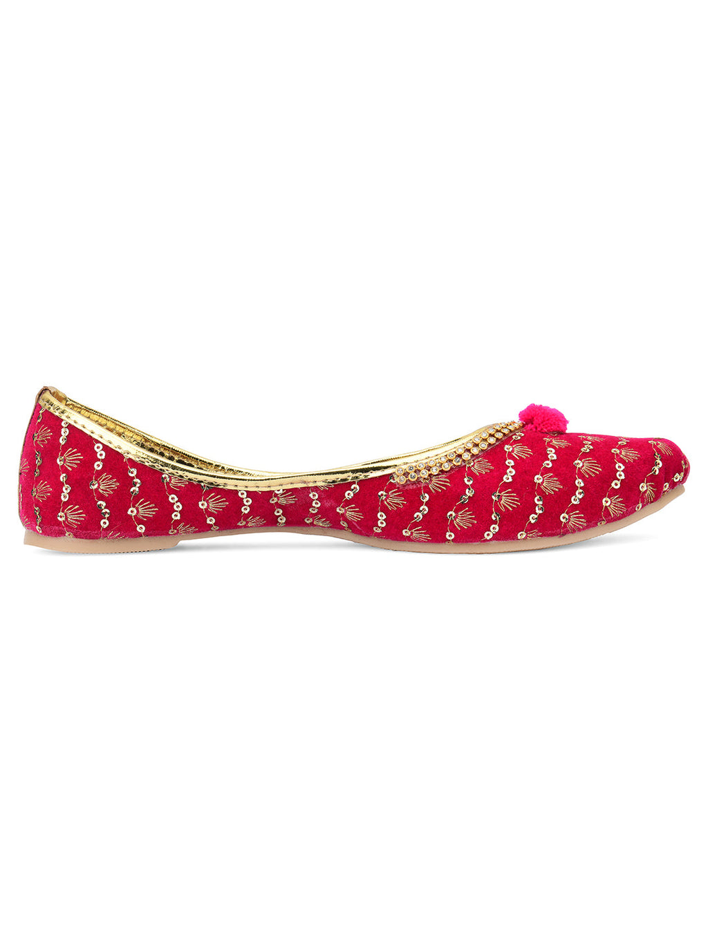Desi Colour Women Indian Ethnic Footwear-Pink Star