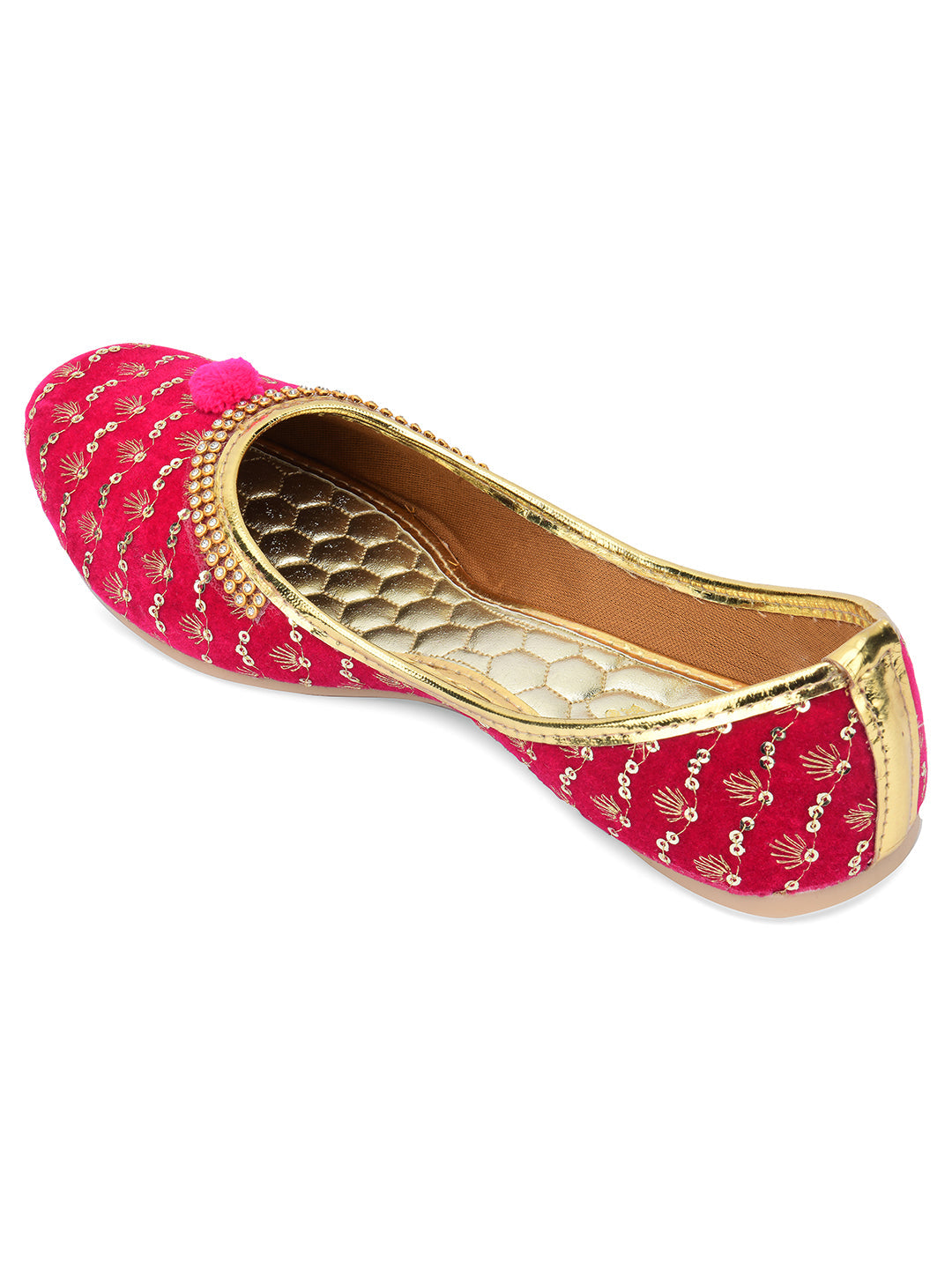 Desi Colour Women Indian Ethnic Footwear-Pink Star