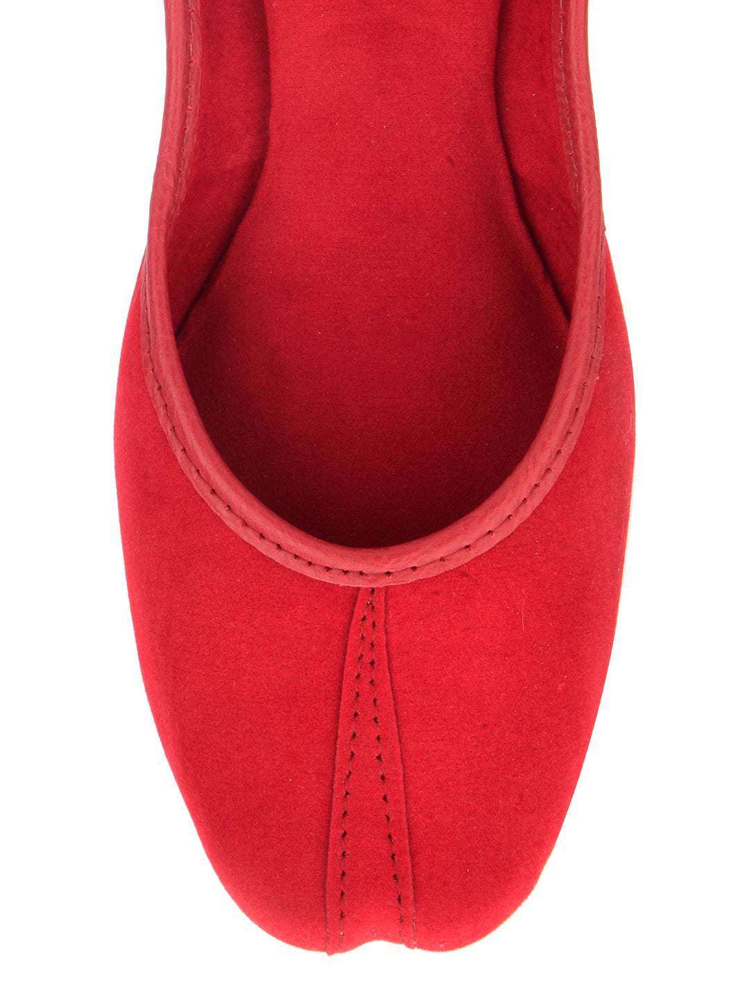 Desi Colour Women Indian Ethnic Footwear-Basic Suede -Red