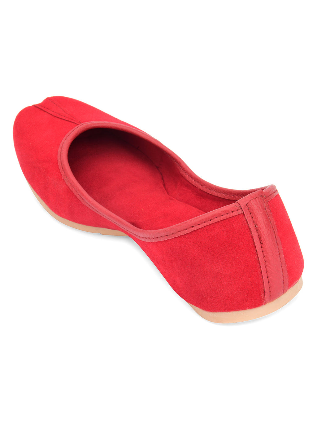 Desi Colour Women Indian Ethnic Footwear-Basic Suede -Red