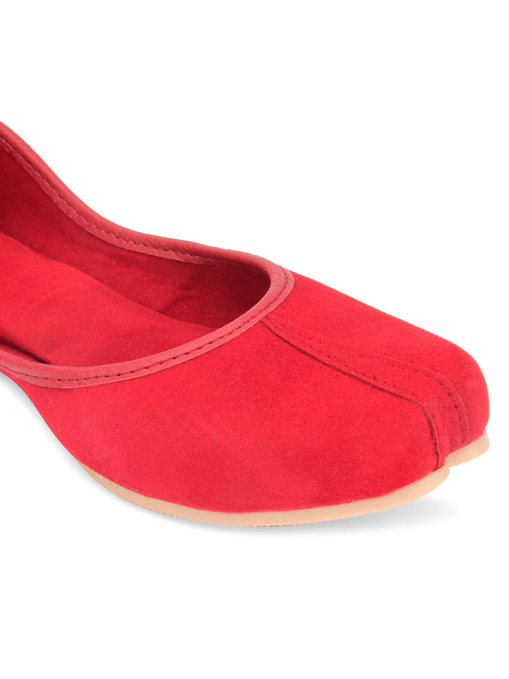 Desi Colour Women Indian Ethnic Footwear-Basic Suede -Red