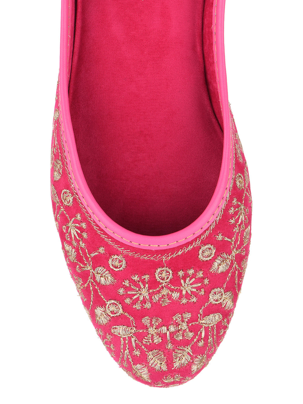 Desi Colour Women Indian Ethnic Footwear-Cushioned Pink Emb