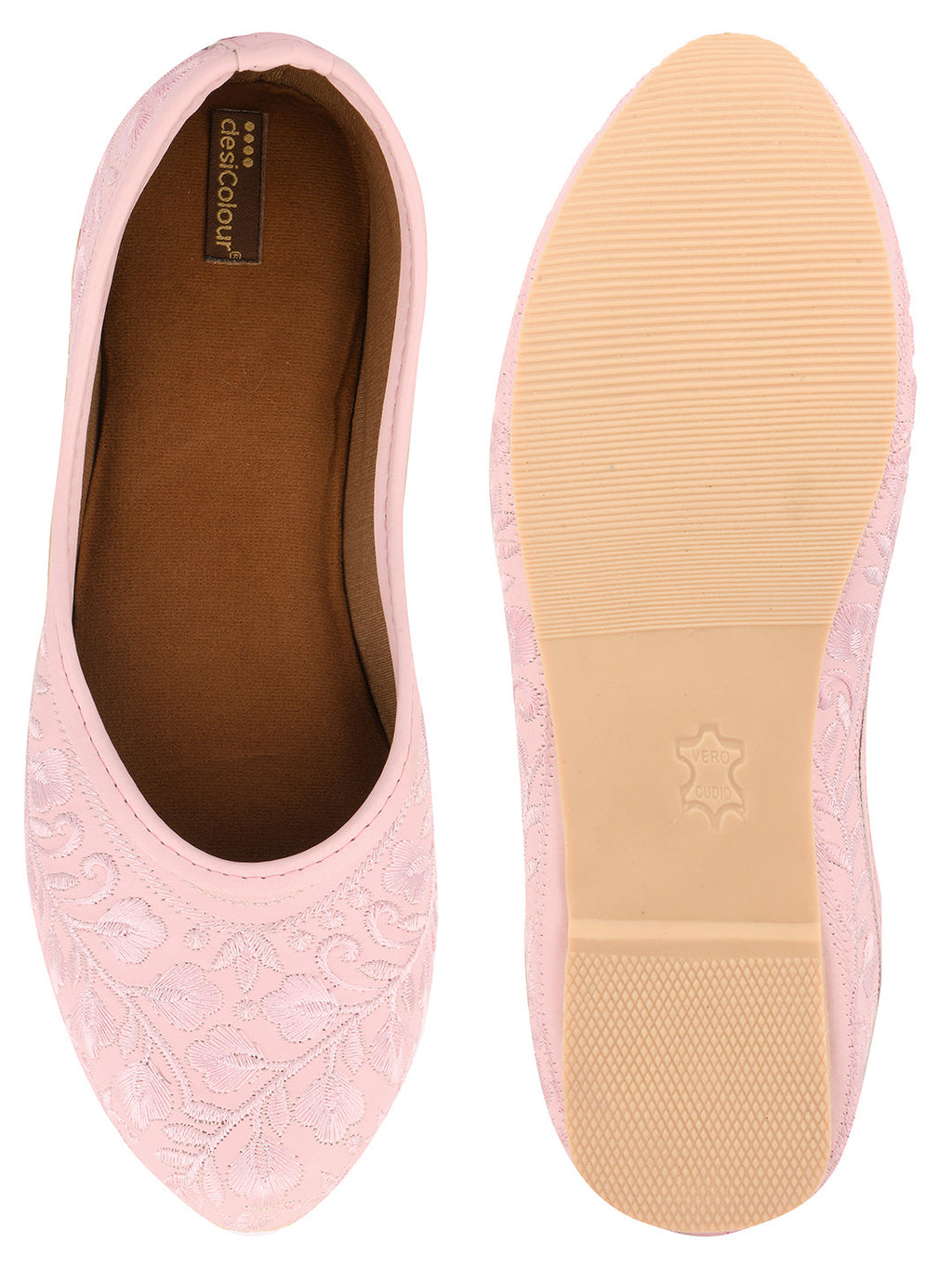 Desi Colour Women Indian Ethnic Footwear-Pink Heavy Work-LR
