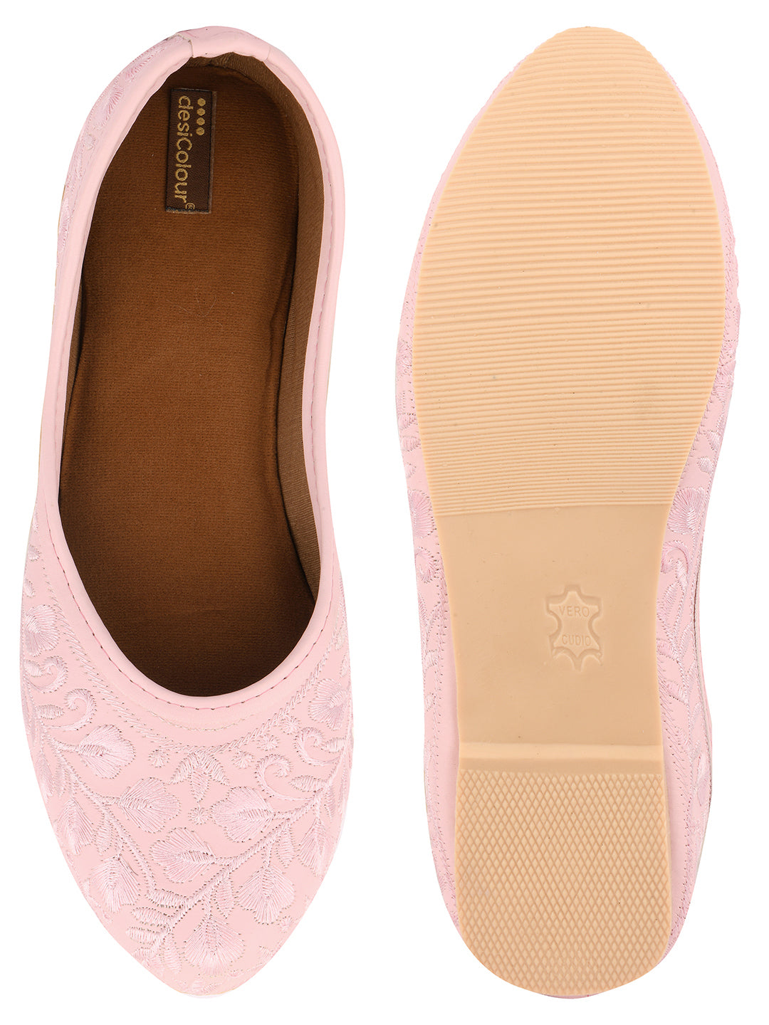 Desi Colour Women Indian Ethnic Footwear-Pink Heavy Work-LR