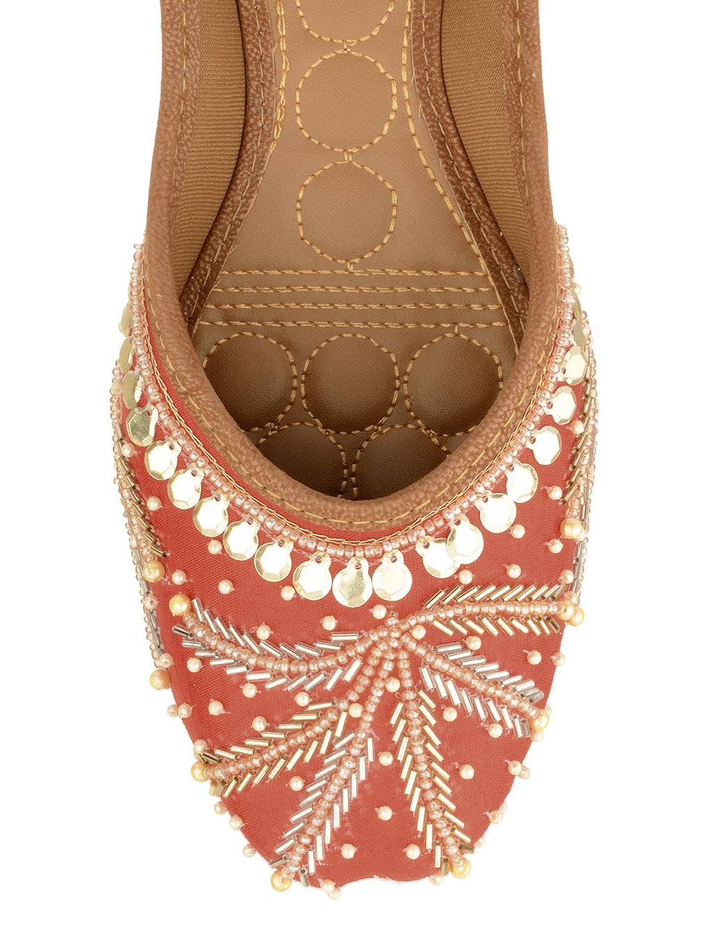 Desi Colour Women Indian Ethnic Footwear-Red Half Wheel