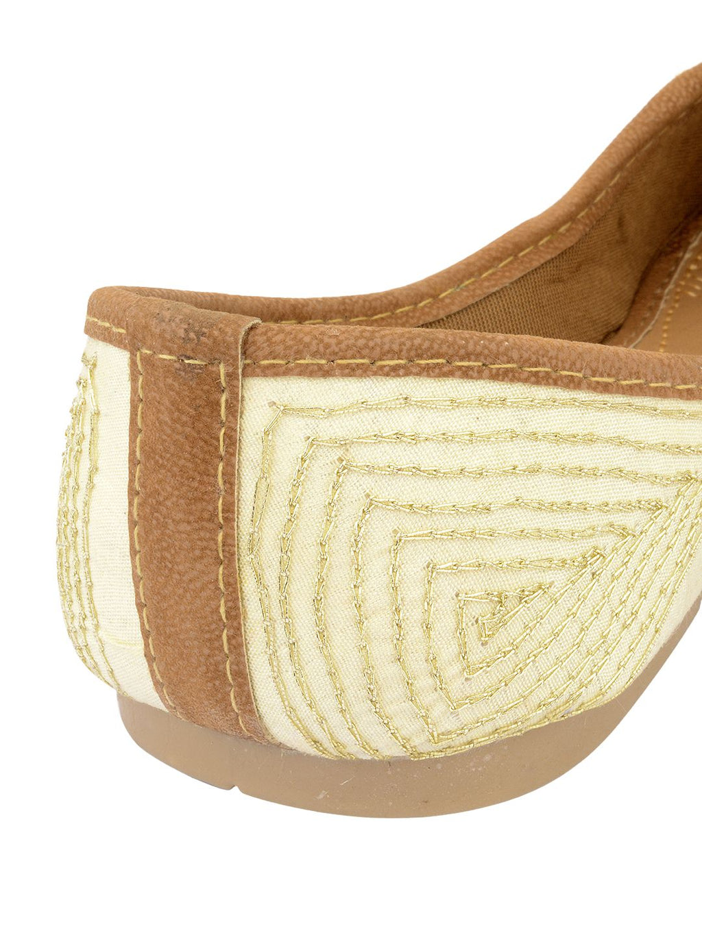Desi Colour Women Indian Ethnic Footwear-Off White MultiColour