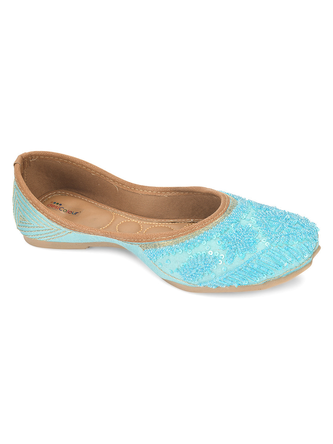 Desi Colour Women Indian Ethnic Footwear-Party Wear Firoji Pearl Work