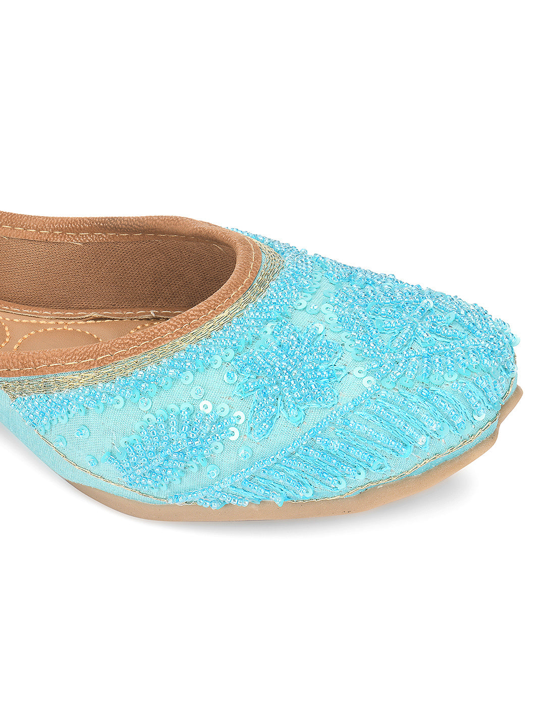 Desi Colour Women Indian Ethnic Footwear-Party Wear Firoji Pearl Work