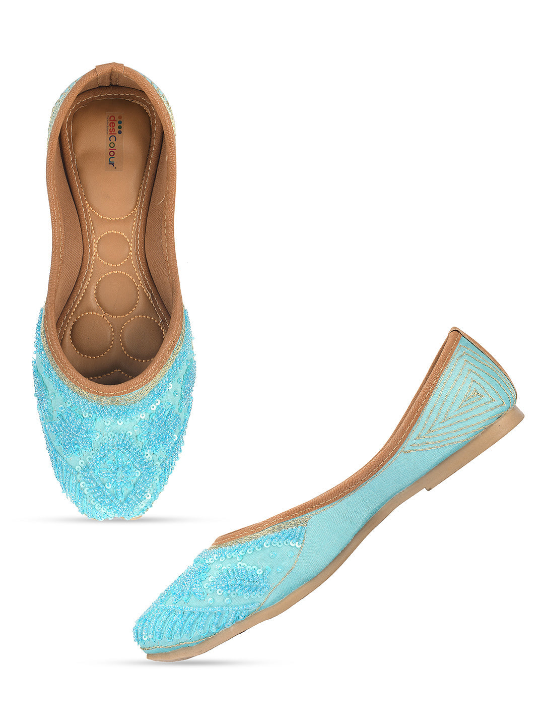 Desi Colour Women Indian Ethnic Footwear-Party Wear Firoji Pearl Work