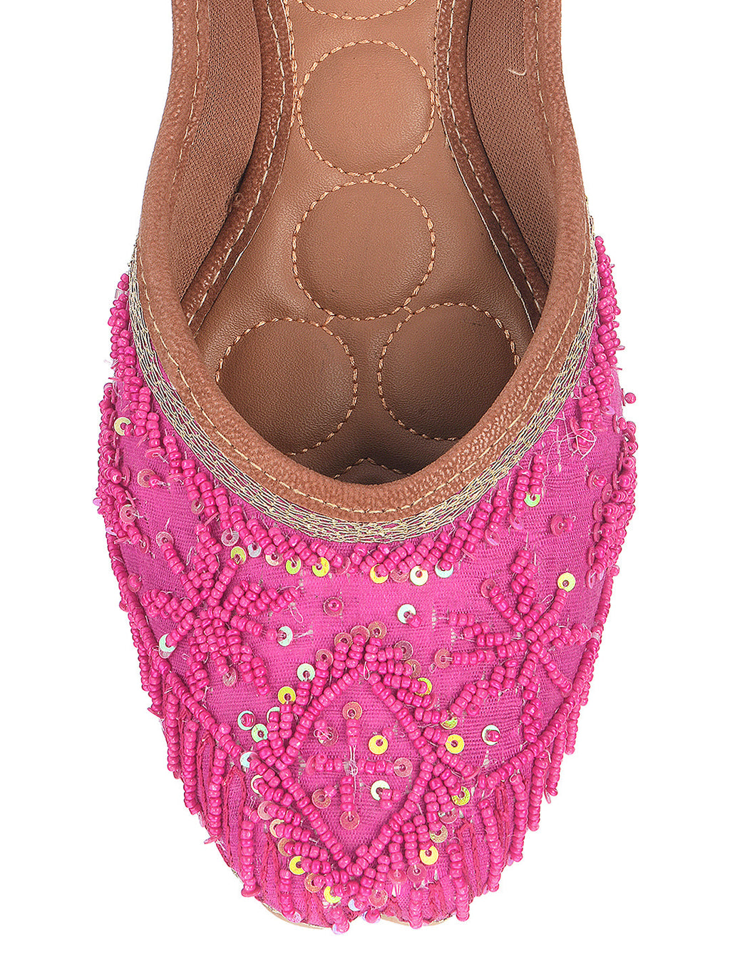 Desi Colour Women Indian Ethnic Footwear-Pink Pearl
