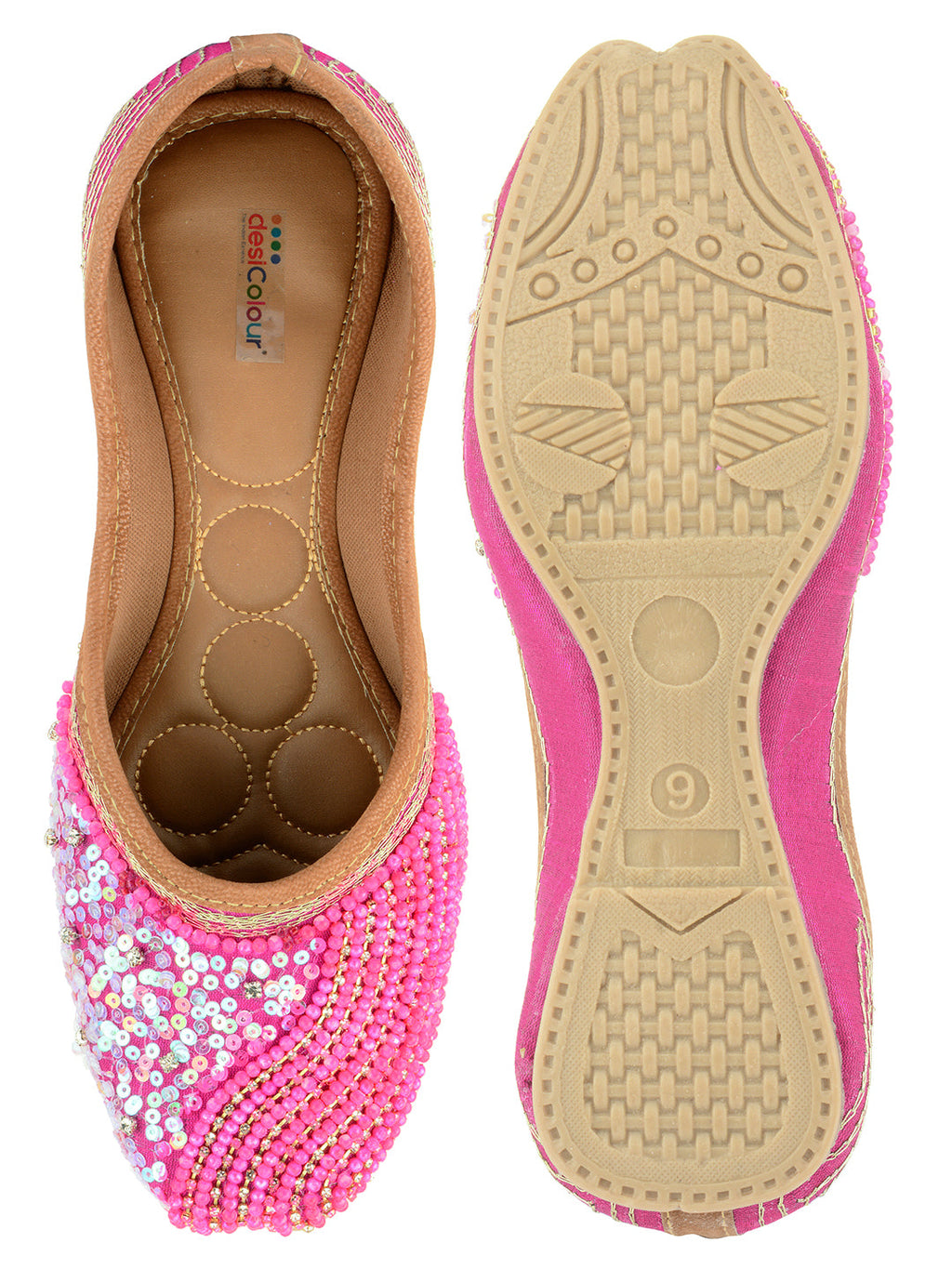 Desi Colour Women Indian Ethnic Footwear-Hot Pink Shine