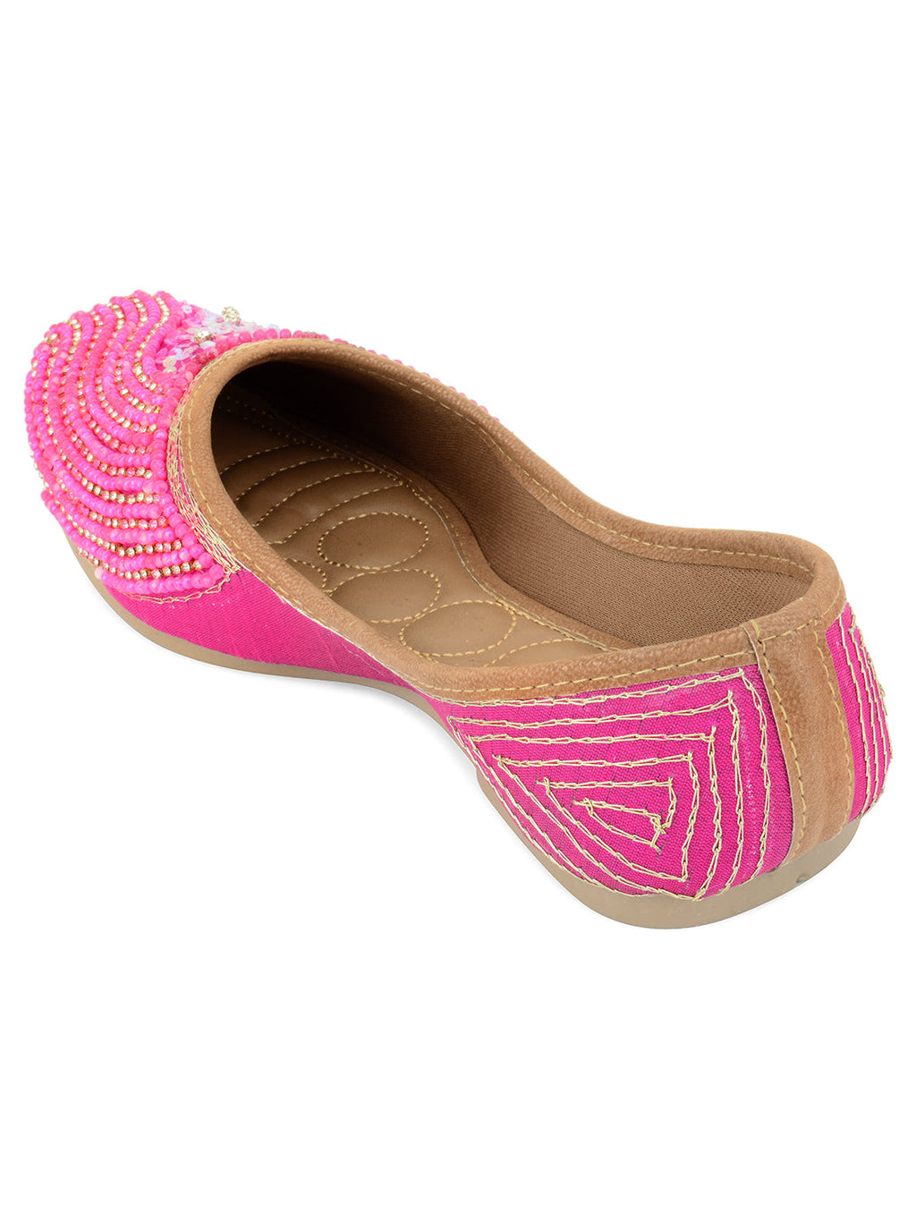 Desi Colour Women Indian Ethnic Footwear-Hot Pink Shine