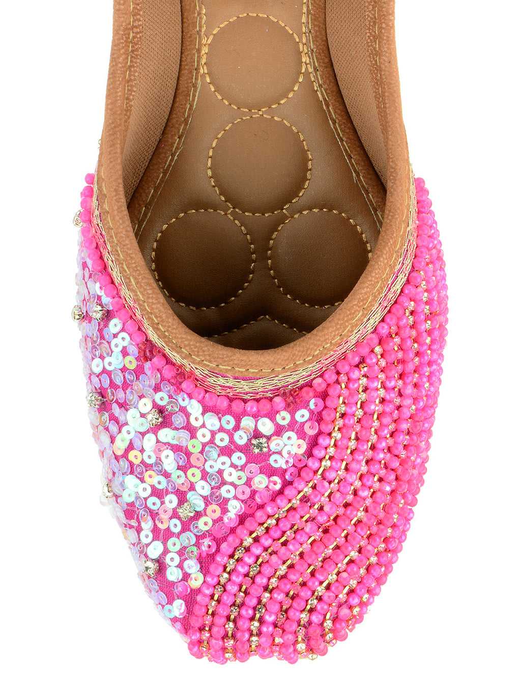 Desi Colour Women Indian Ethnic Footwear-Hot Pink Shine