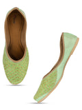 Desi Colour Women Indian Ethnic Footwear-Sleek Pearl-Green
