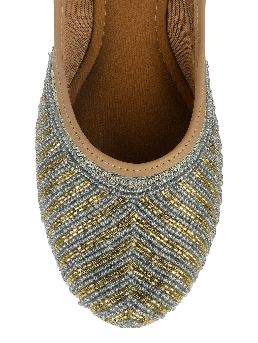Desi Colour Women Indian Ethnic Footwear-Sleek Pearl-Grey