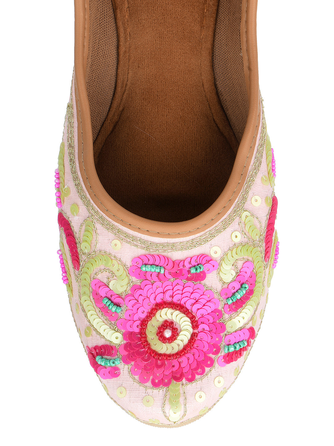 Desi Colour Women Indian Ethnic Footwear-Pink Multi